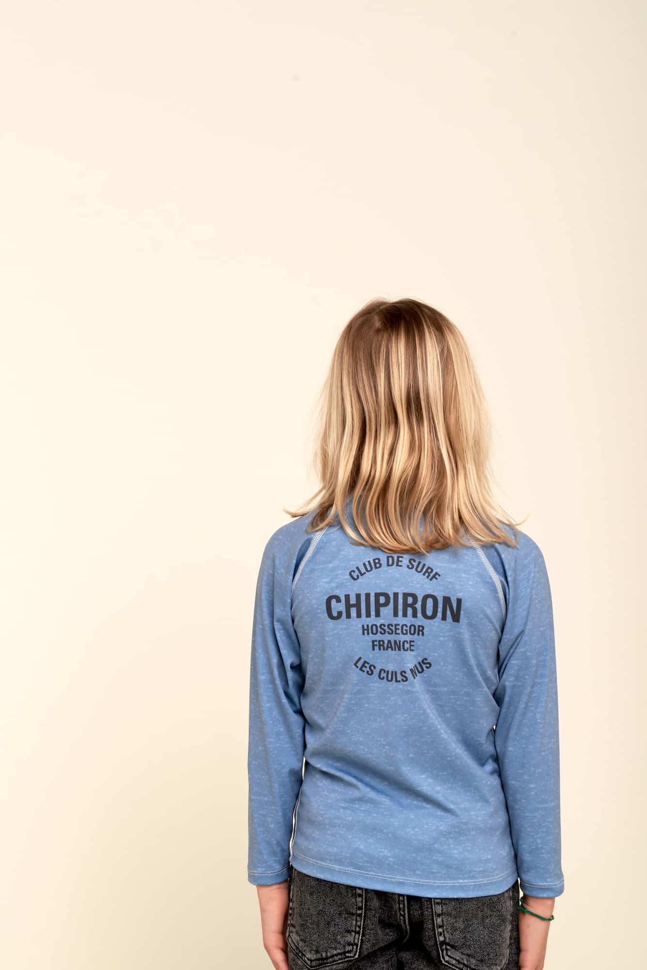 lycra enfant anti-uv manches longues bleu chipiron surf club hossegor dos