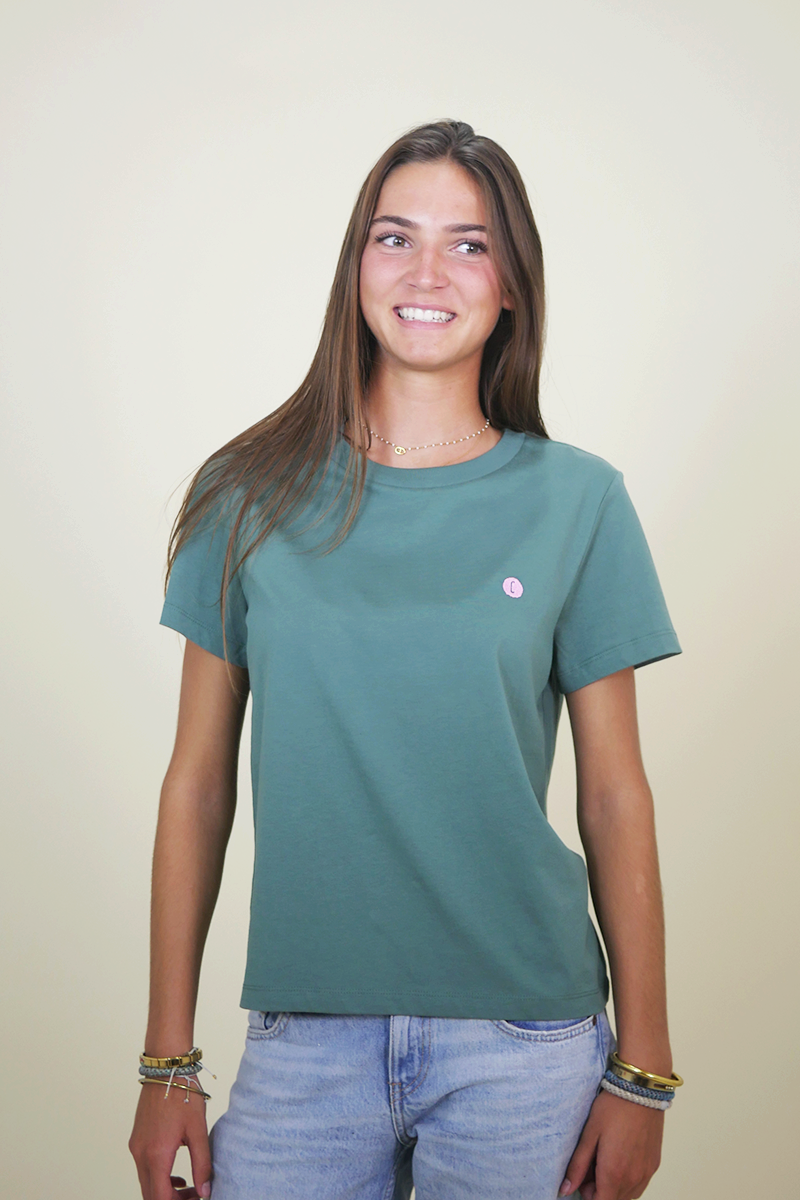 T-shirt vert femme mini patch - Main Image