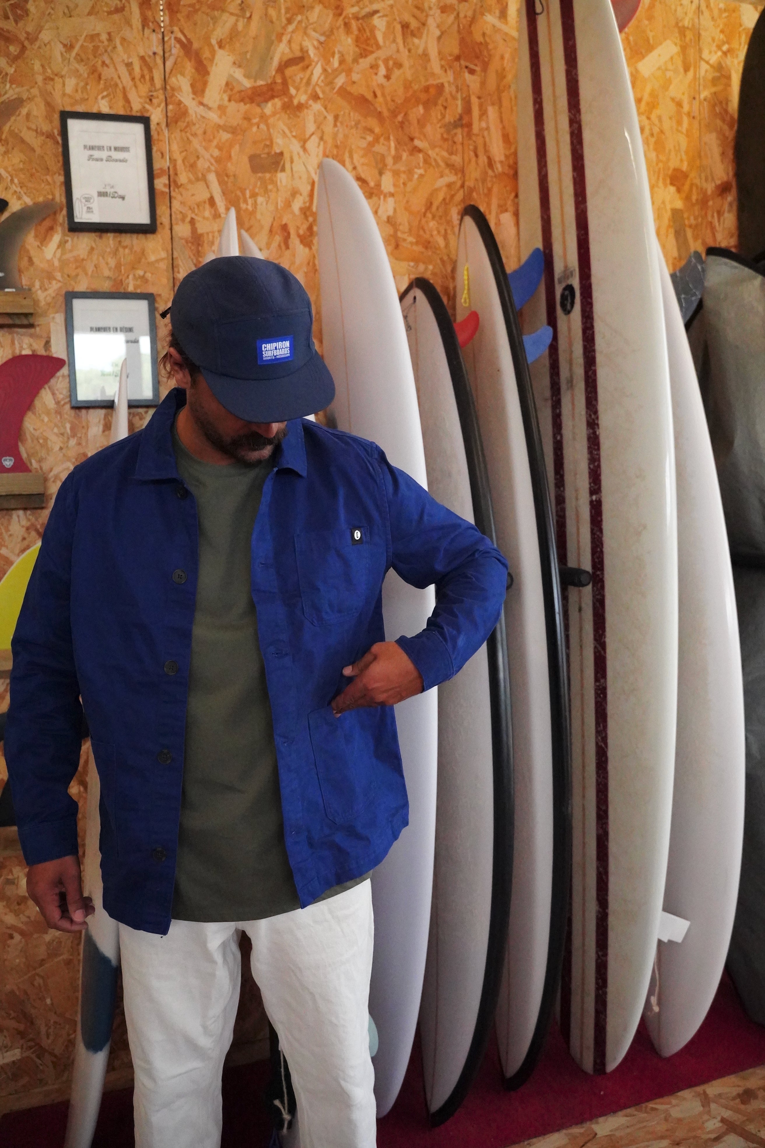 Navy blue logoline jacket
