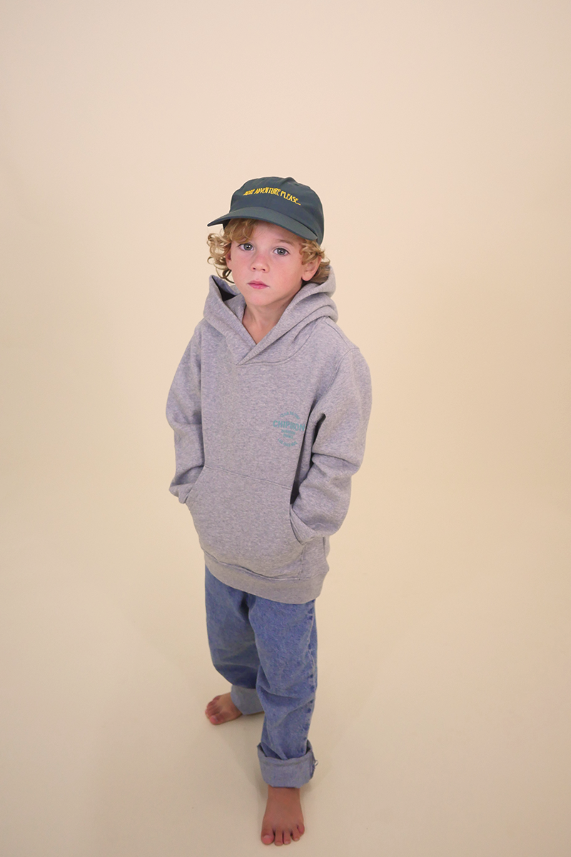 Sweat à capuche enfant gris chiné Club de surf