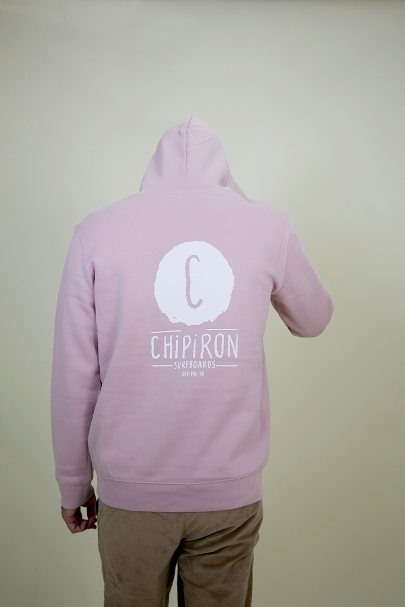 Sweat à capuche rose backprint