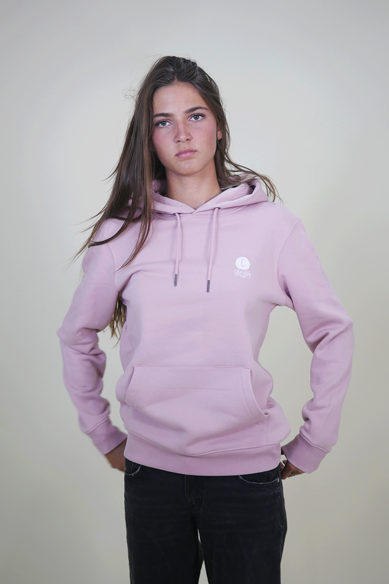 Sweat à capuche rose backprint
