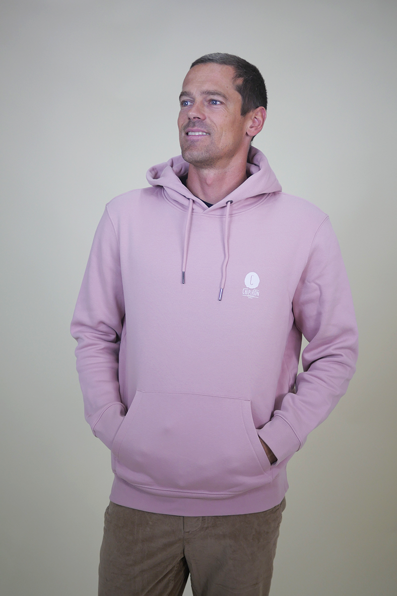 Sweat à capuche rose backprint