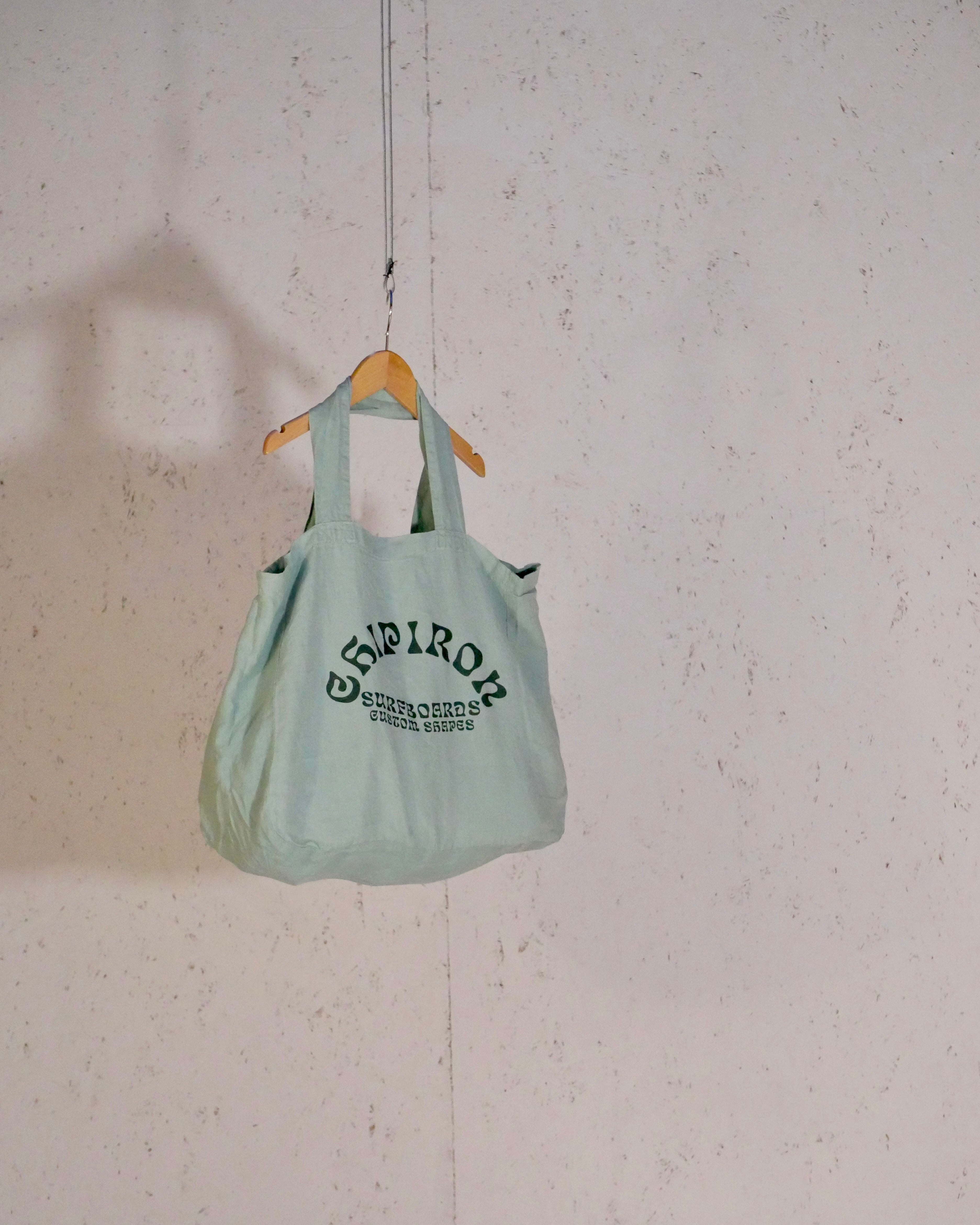 Custom Shapes large water green tote bag