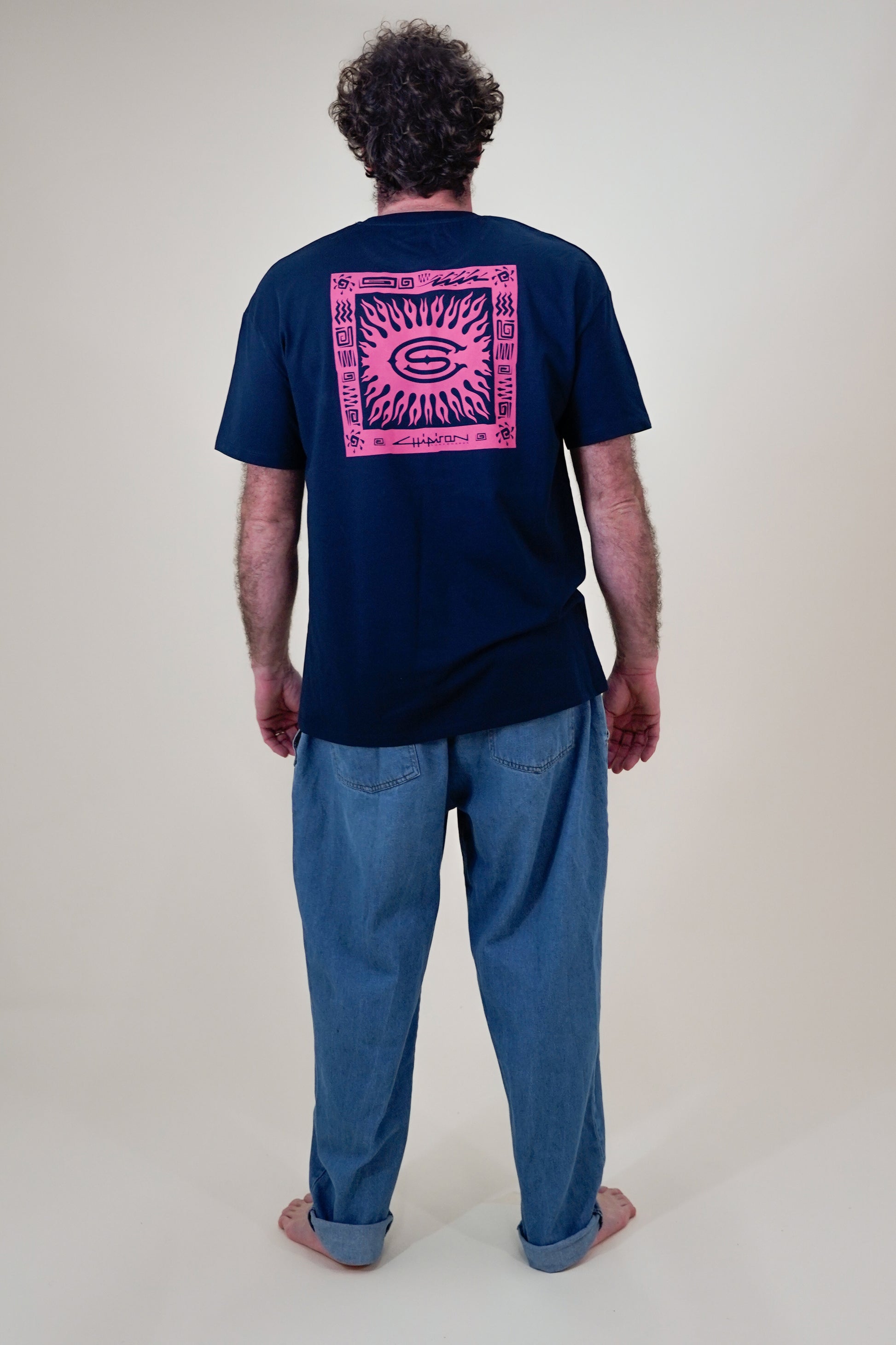 t-shirt bleu marine vintage Chipiron surf coupe oversize 200Gr