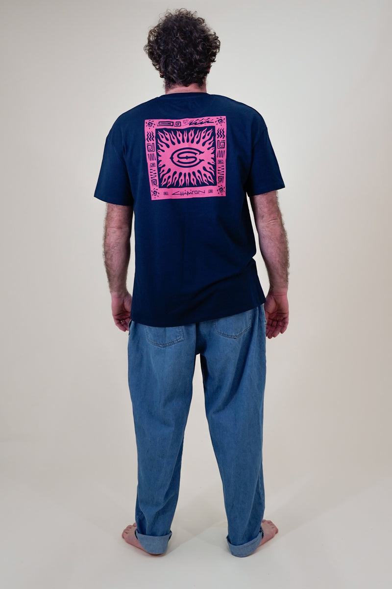 t-shirt bleu marine vintage Chipiron surf coupe oversize 200Gr