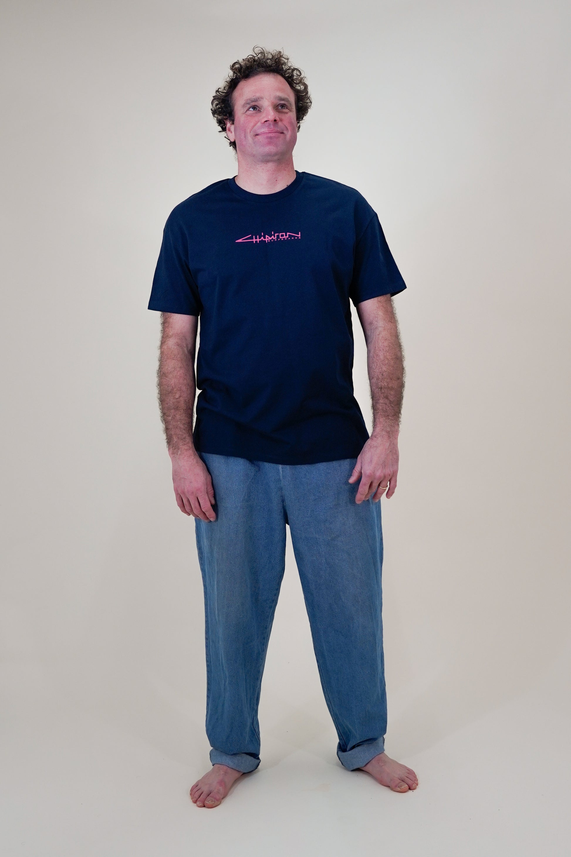 t-shirt bleu marine coupe oversize coton 200gr