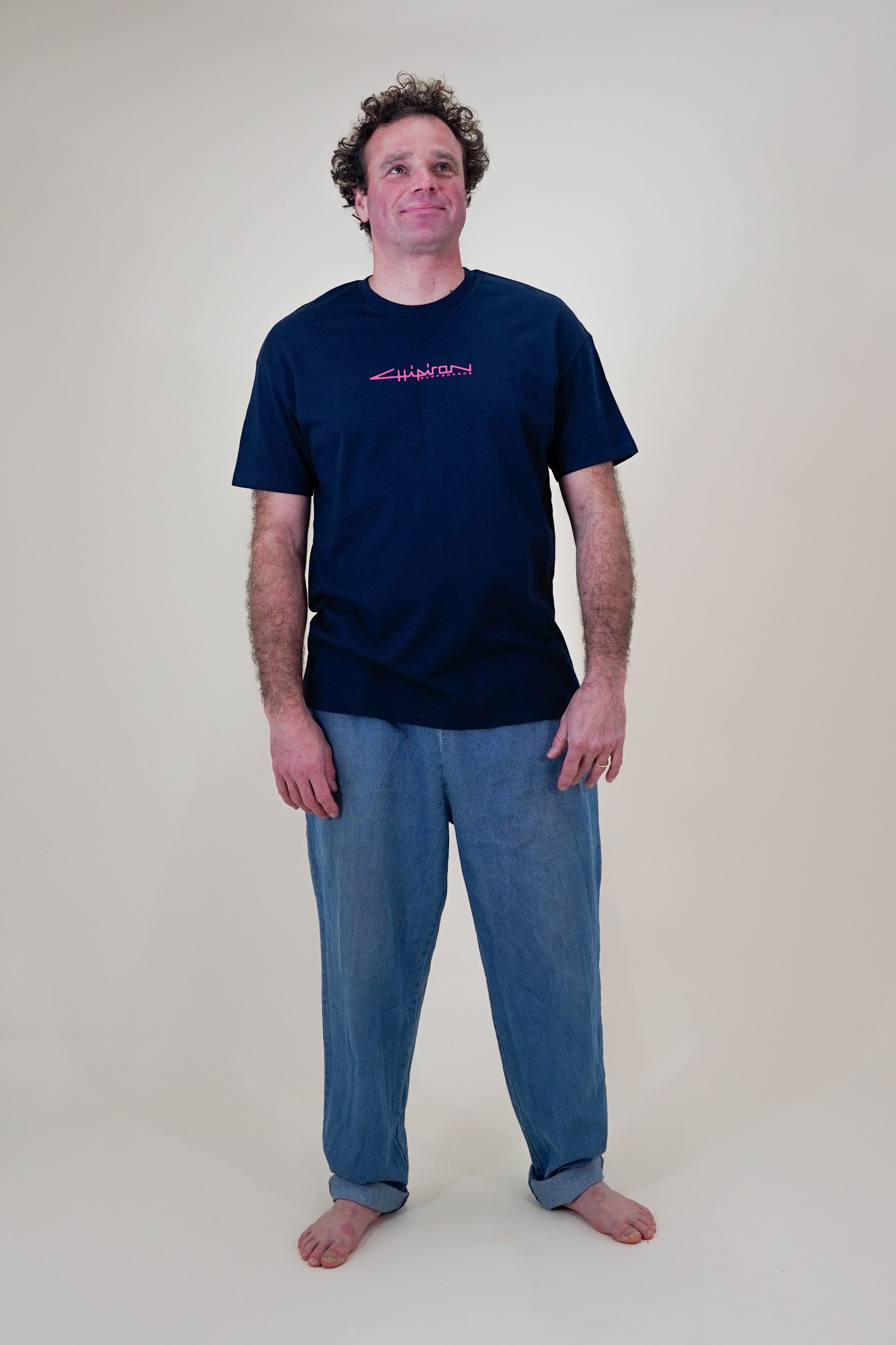 t-shirt bleu marine coupe oversize coton 200gr