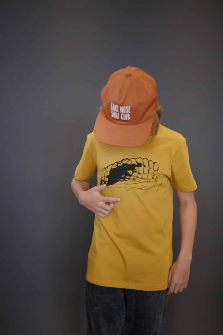 T-shirt enfant handwave SS22 jaune Chipiron Surfboards Hossegor