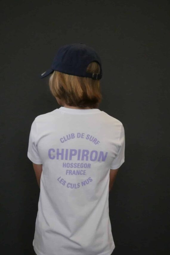 T-shirt enfant club de surf SS22 blanc Chipiron Surfboards Hossegor