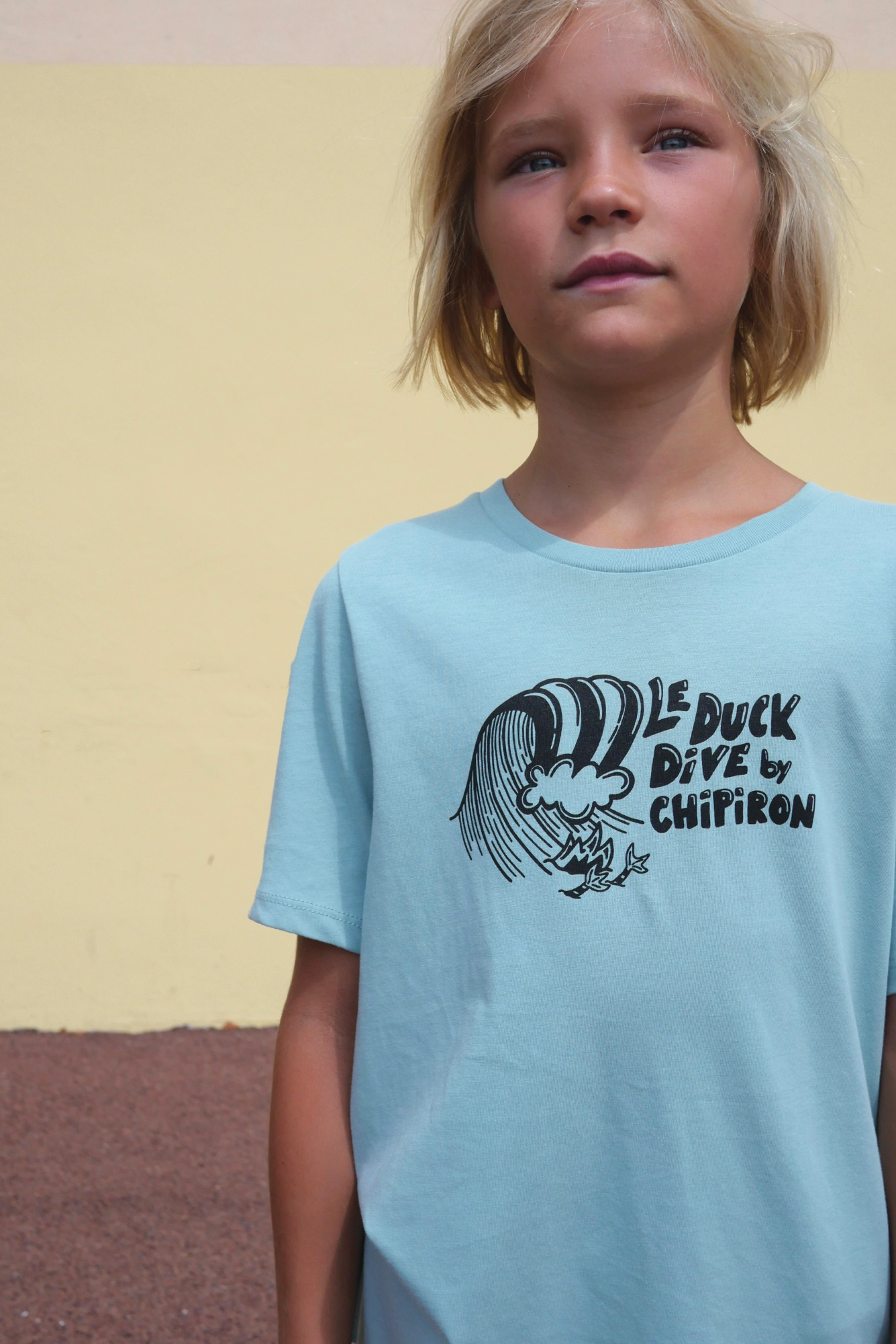 T-shirt Enfant Vert Duck Dive by Chipiron