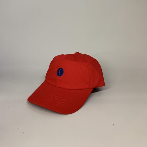 Casquette dad cap rouge logo brodé